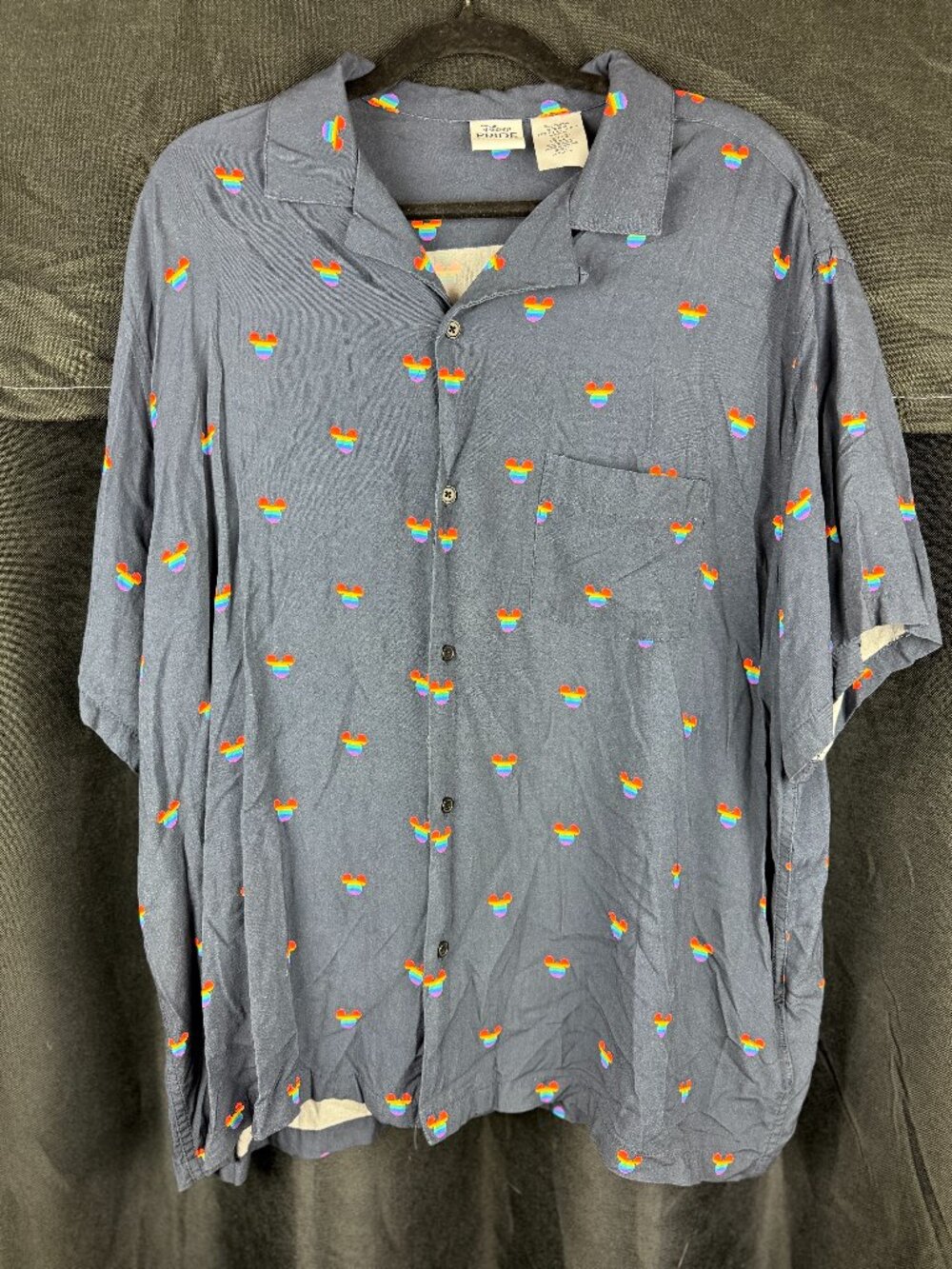 Disney Pride Collection Mickey Mouse Rainbow Button-Up Shirt (Size 2 XL)